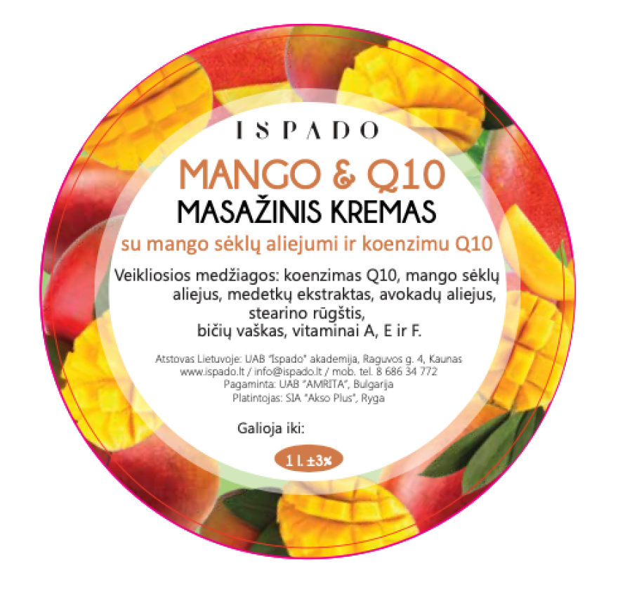 NAUJIENA - Mango & Q10 masažinis kremas